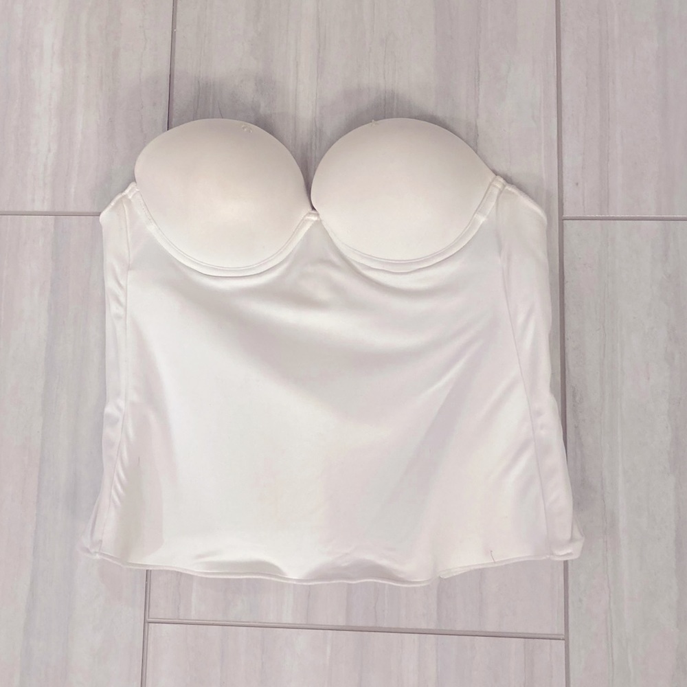 White strapless bridal corset